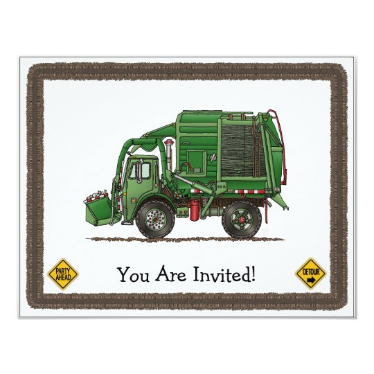 Garbage Truck Invitation Template 7