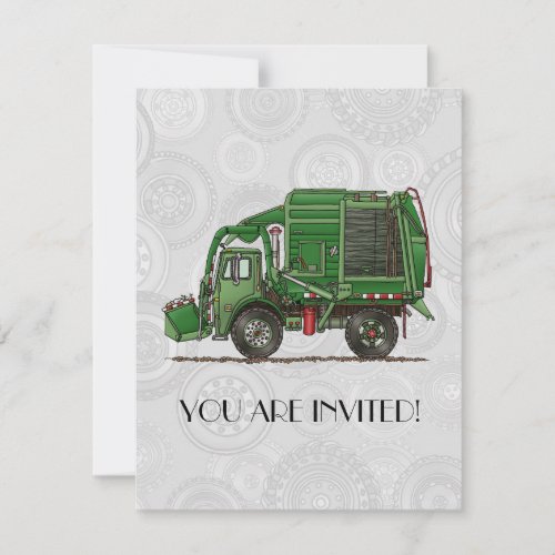 Cute Garbage Truck Trash Truck Invitation