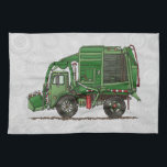 Cute Garbage Truck Trash Truck Kitchen Towel<br><div class="desc">These images of big trucks and fun trucks art belong to an ongoing series of everyday things created by Richard Neuman in his rural studio near McComb, Ohio. Trucks of all kinds have fascinated boys of all ages ever since they were first invented. For 50 years Richard’s art has been...</div>