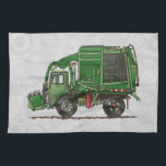 Cute Garbage Truck Trash Truck Kitchen Towel<br><div class="desc">These images of big trucks and fun trucks art belong to an ongoing series of everyday things created by Richard Neuman in his rural studio near McComb, Ohio. Trucks of all kinds have fascinated boys of all ages ever since they were first invented. For 50 years Richard’s art has been...</div>