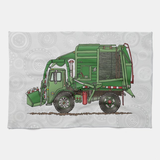 Cute Garbage Truck Trash Truck Kitchen Towel (Horizontal)