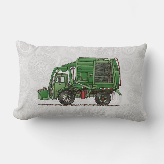 Cute Garbage Truck Trash Truck Lumbar Pillow (Front)