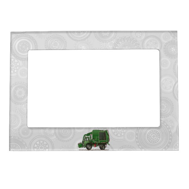 Cute Garbage Truck Trash Truck Magnetic Frame (Front)