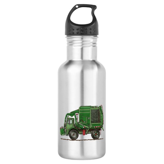 Cute Garbage Truck Trash Truck Stainless Steel Water Bottle (Front)