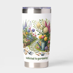 Cute garden addict add name insulated tumbler