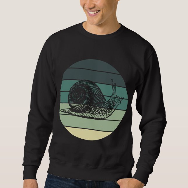 Cute Garden Animal Retro Snail Sweatshirt (Front)