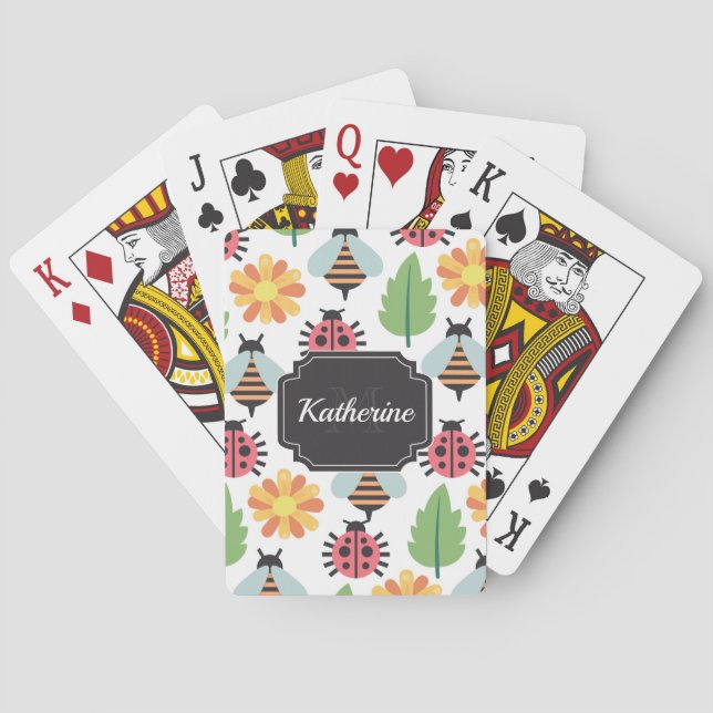 Cute Garden Animals Poker Cards (Back)