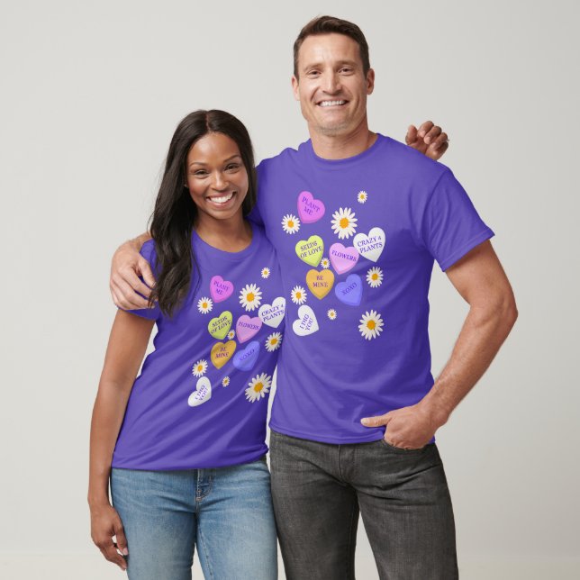 Cute Garden Conversation Hearts Valentine Shirt (Unisex)