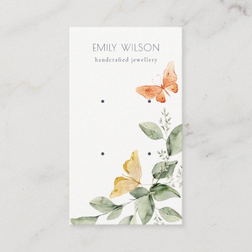 Cute Garden Foliage Butterfly Stud Earring Display Business Card