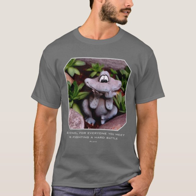 Cute Garden Frog Kindness Inspirational Quote  T-Shirt (Front)