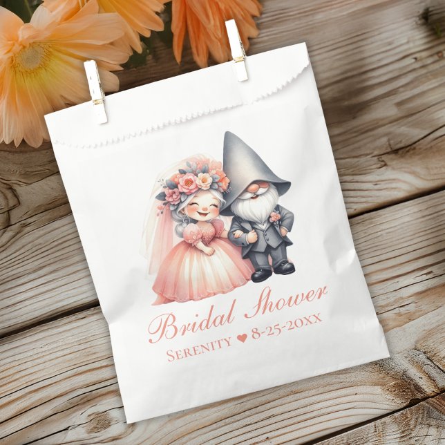 Cute Garden Gnome Bridal Shower Romantic Fairytale Favor Bag (Creator Uploaded)