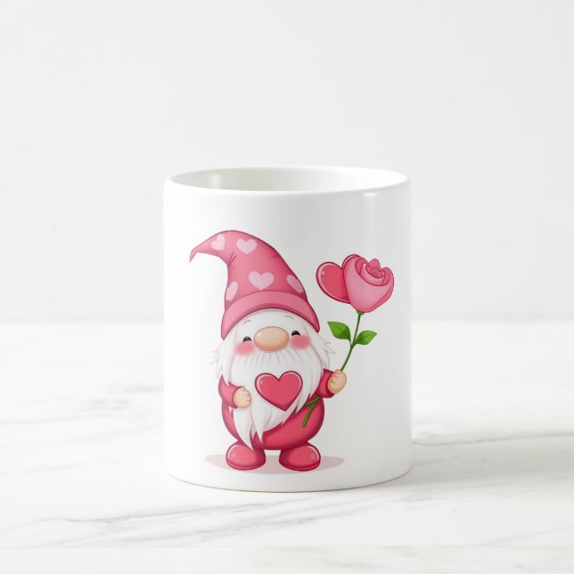 Cute Garden Gnome Coffee Mug - Whimsical Flower (Center)
