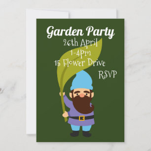 Cute garden gnome Garden party function Invitation