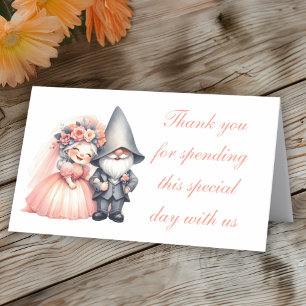 Cute Garden Gnome Garden Tnank You Wedding Place Card