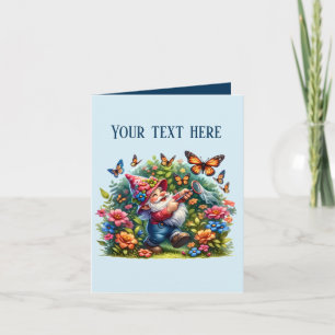 Cute Garden gnome lovers add text  Card