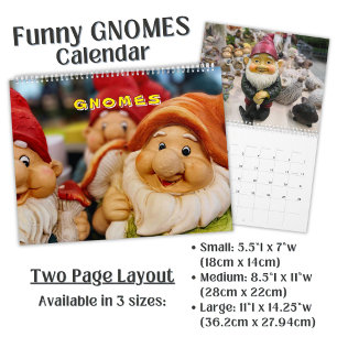 Cute Garden Gnome Photography Calendar