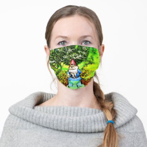 Cute Garden Gnome social distancing protective Adult Cloth Face Mask