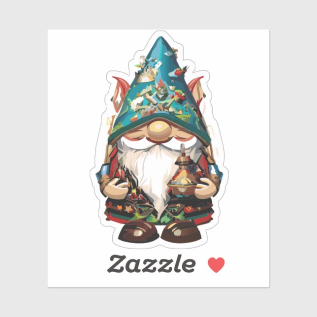 Cute Garden Gnome Sticker (Sheet)