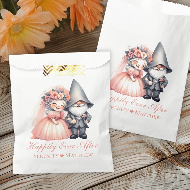 Cute Garden Gnome Wedding  - Happily Ever After Favor Bag (Creator Uploaded)