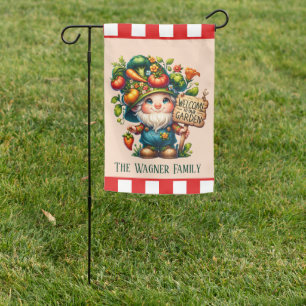 Cute garden gnome welcome Country add name  Flag