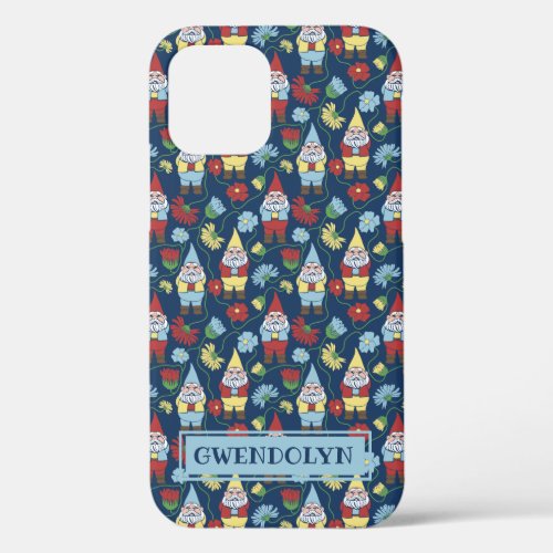 Cute Garden Gnomes and Flowers Personalized iPhone 12 Pro Case