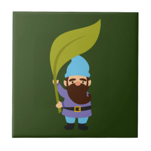 Cute garden gnomes fun ceramic tile