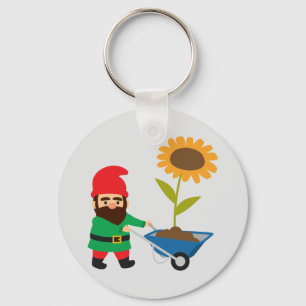 Cute garden gnomes fun keychain