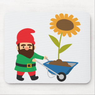 Cute garden gnomes fun mouse pad