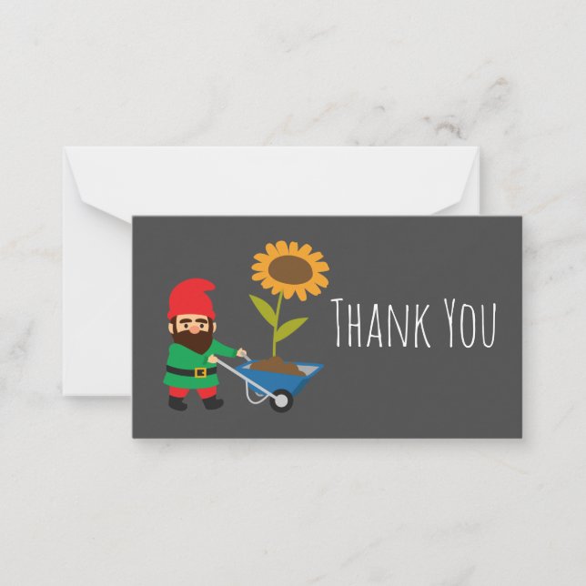 Cute garden gnomes fun note card (Front)