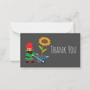 Cute garden gnomes fun note card