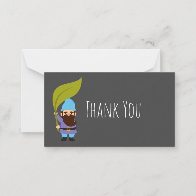 Cute garden gnomes fun note card (Front)