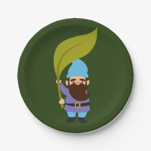 Cute garden gnomes fun paper plates