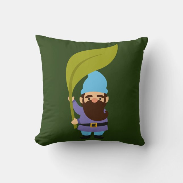 Cute garden gnomes fun throw pillow (Front)