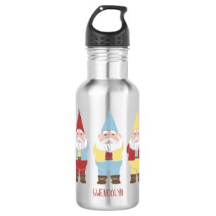 Cute Garden Gnomes Personalized Stainless Steel Water Bottle