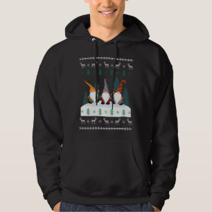 Cute Garden Gnomes Xmas Elf Ugly Christmas Hoodie