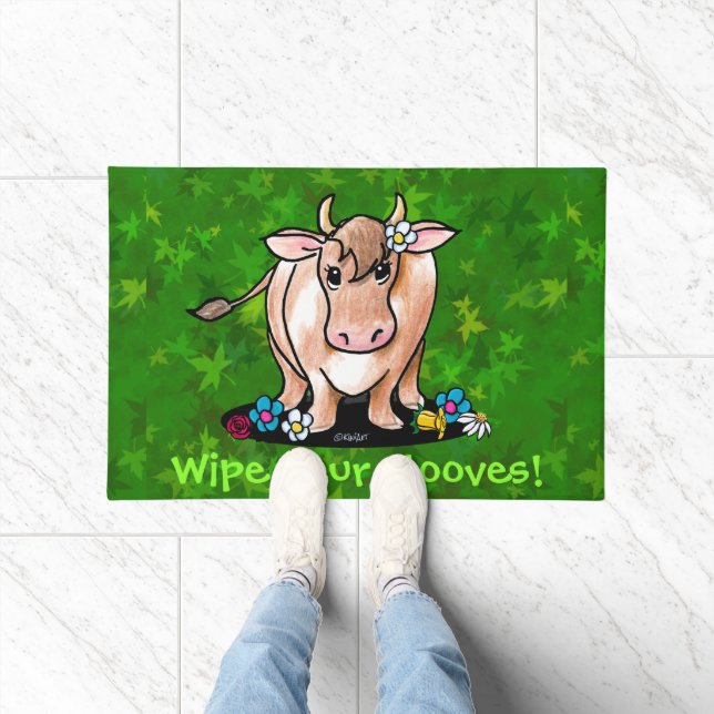 Cute Garden Helper Cow Doormat (Indoor)