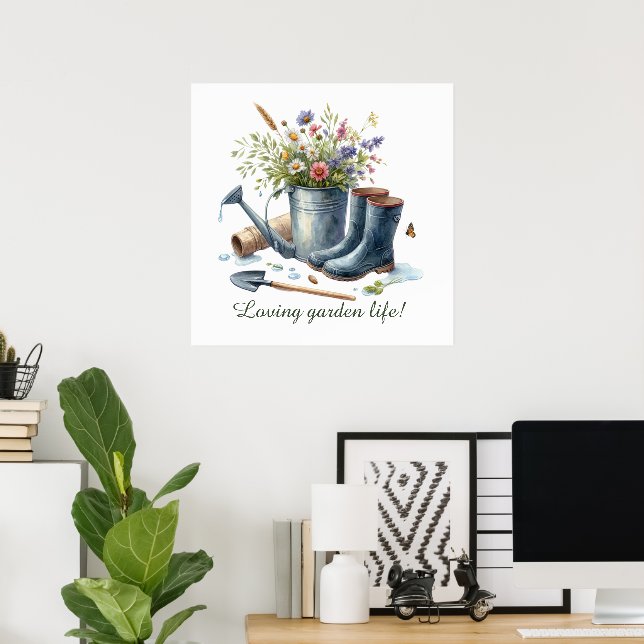 Cute Garden life customizable Poster (Home Office)