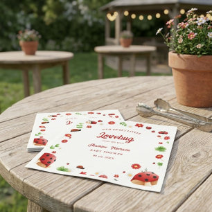 Cute Garden little ladybug baby shower Invitation Napkins