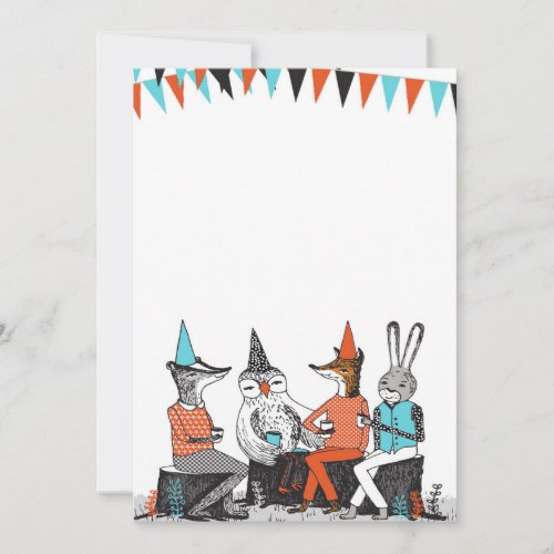 Cute Garden Party Animals Birthday Invitation