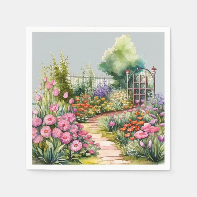 Cute Garden party lovers Napkins (Front)