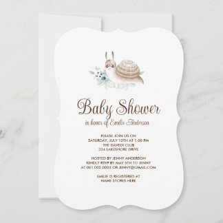 Cute Garden Snail Cinnamon Bun Party Invitation