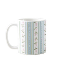 Cute Garden Stripe Floral Coffee Mug