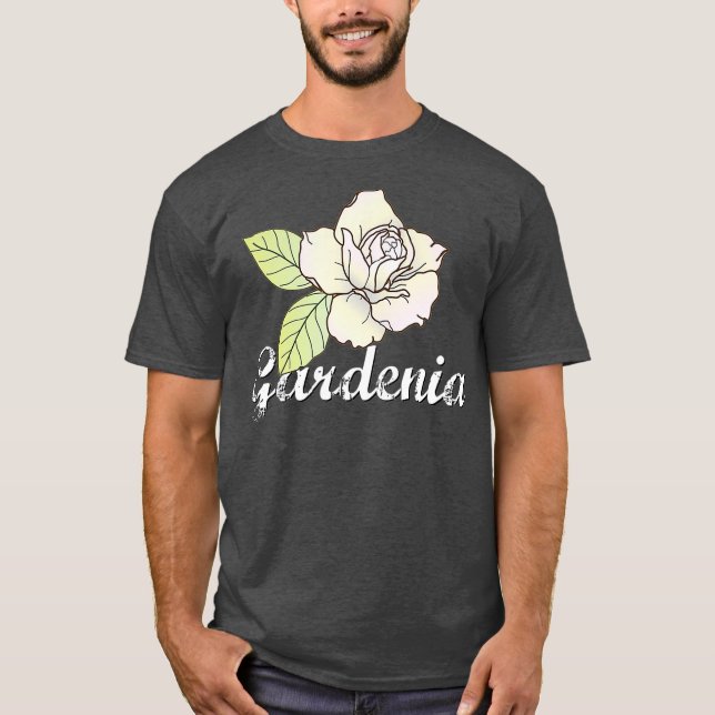 Cute Gardenia Flower  Gardening Gift Garden T-Shirt (Front)