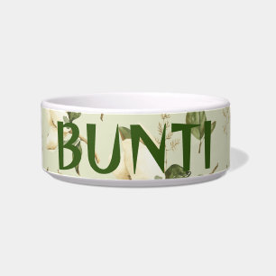 Cute Gardenia Flowers Personalized Pet  Bowl