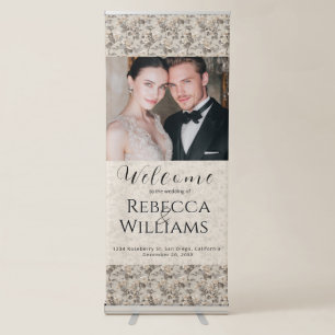 Cute Gardenias Charm Retro Wedding Retractable Banner
