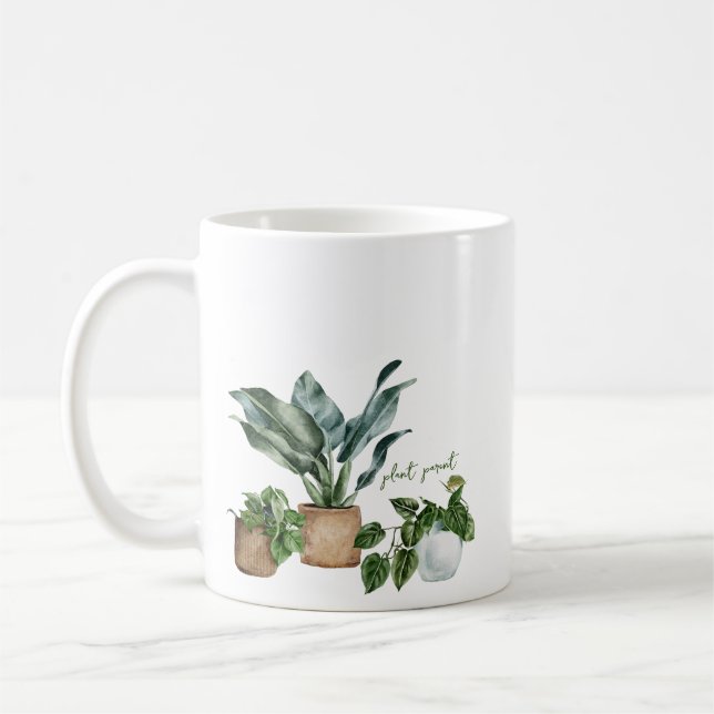 Cute Gardening Botanical Plant Parent Coffee Mug (Left)