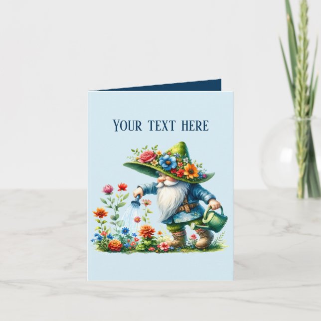 Cute Gardening gnome lovers add text  Card (Front)