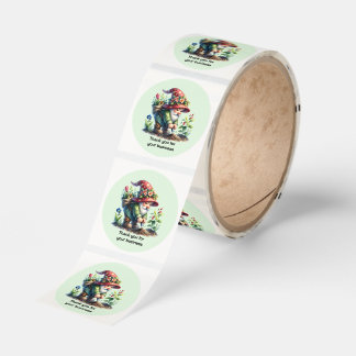 Cute gardening landscaping gnome thank you classic round sticker