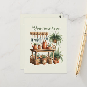 Cute gardening lovers customizable postcard