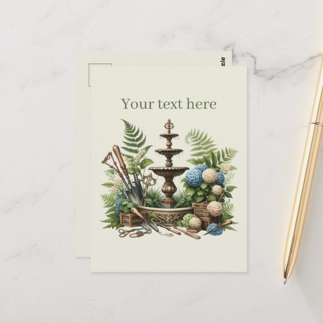 Cute gardening lovers customizable  postcard (Front/Back In Situ)